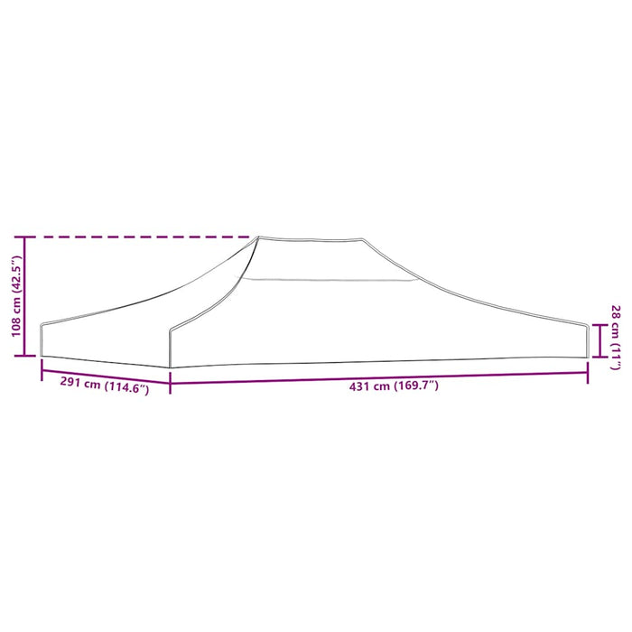 Acoperiș cort de petrecere, antracit, 4,5 x 3 m, 270 g/m² - WALTI WALTI