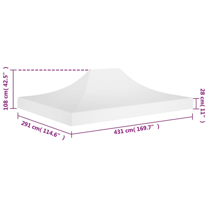 Acoperiș pentru cort de petrecere, alb, 4,5 x 3 m, 270 g/m² - WALTI WALTI