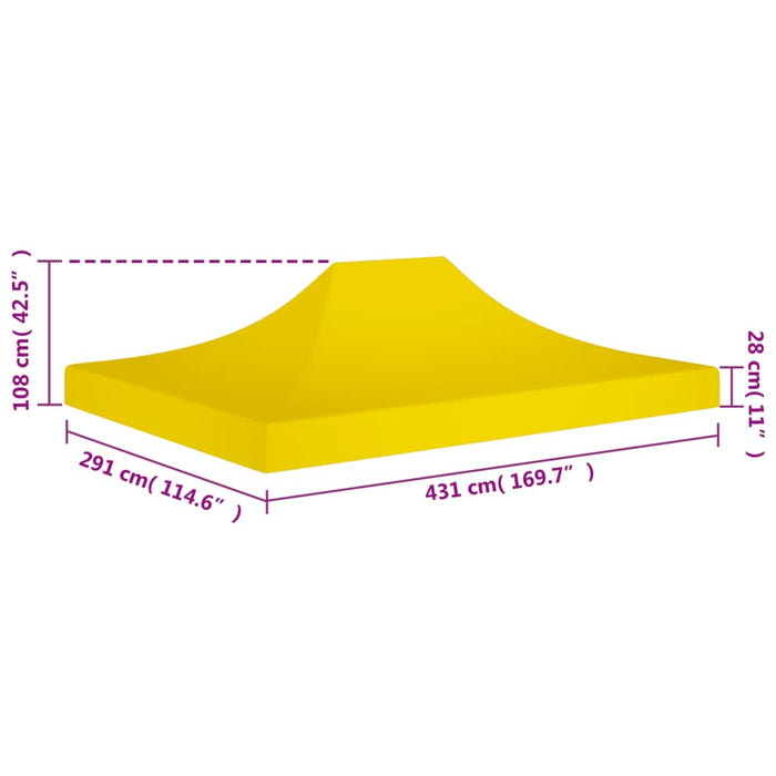 Acoperiș pentru cort de petrecere, galben, 270 g/m², 4,5x3 - WALTI WALTI