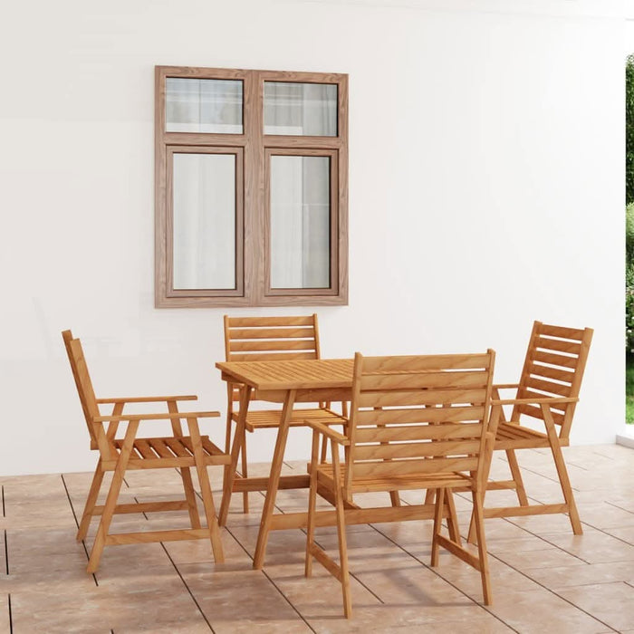 Set mobilier de masă pentru grădină, 5 piese, lemn masiv acacia - WALTI WALTI