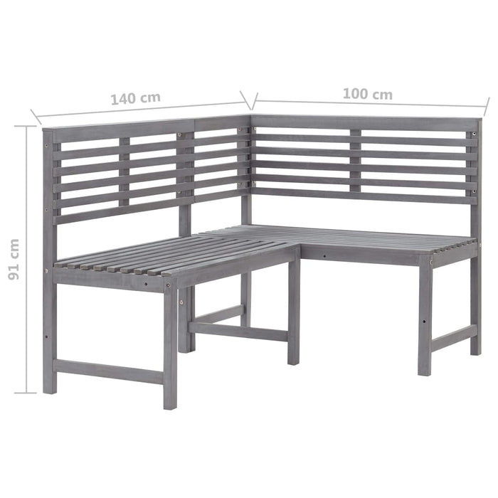 Set mobilier bistro, 4 piese, gri, lemn masiv de acacia WALTI