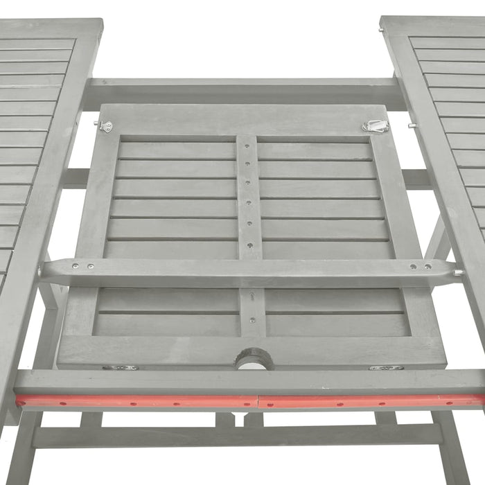 Set mobilier de grădină cu 5 piese (150-200) x 100 cm, lemn masiv de acacia, gri WALTI