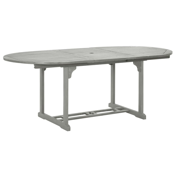 Set mobilier de grădină cu 5 piese (150-200) x 100 cm, lemn masiv de acacia, gri WALTI
