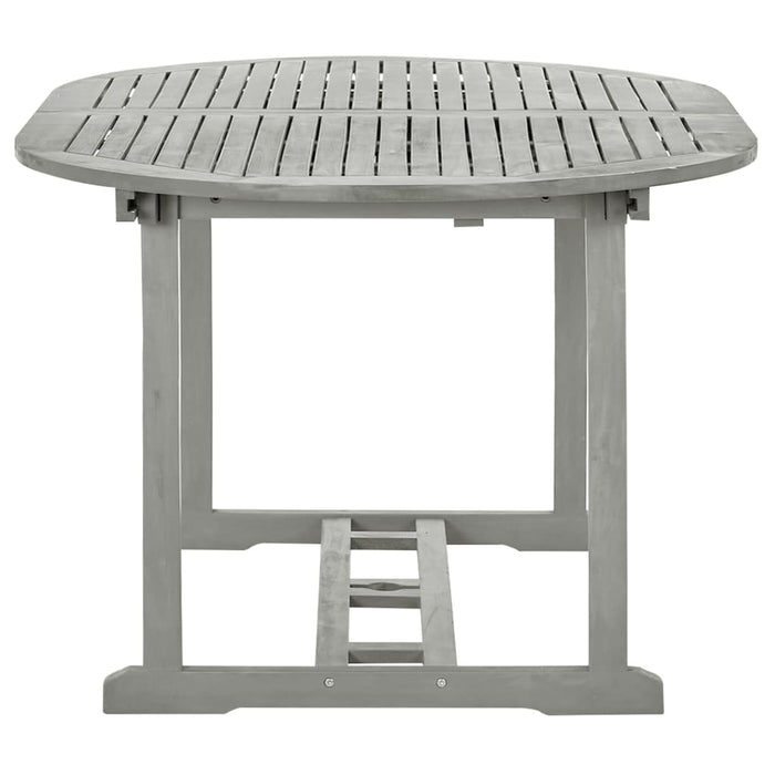 Set mobilier de grădină cu 5 piese (150-200) x 100 cm, lemn masiv de acacia, gri WALTI
