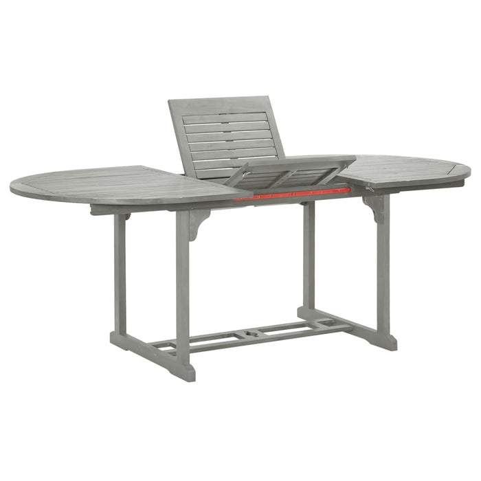 Set mobilier de grădină cu 5 piese (150-200) x 100 cm, lemn masiv de acacia, gri WALTI