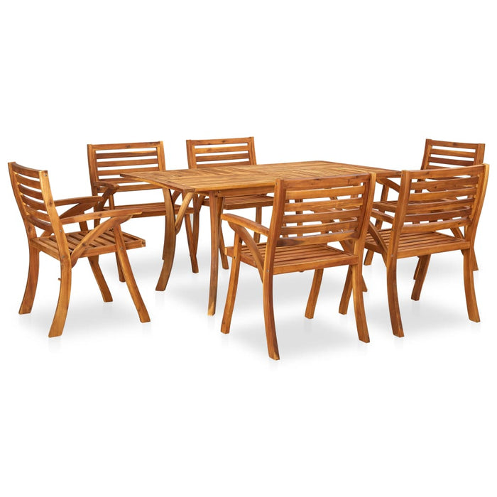 Set de grădină cu 7 piese, 150x90 cm, lemn masiv de salcâm WALTI