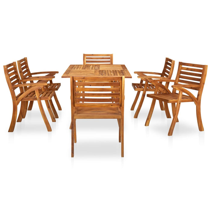 Set de grădină cu 7 piese, 150x90 cm, lemn masiv de salcâm WALTI