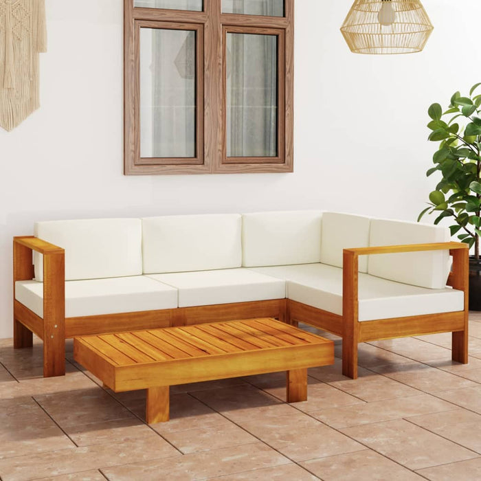 Set fotoliu de grădină cu 5 piese și perne, 100x60 cm, lemn de salcâm WALTI