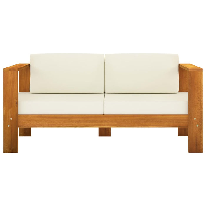Set fotoliu de grădină cu 8 piese și perne, 100x60 cm, lemn de salcâm WALTI