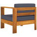 Set mobilier grădină perne gri închis, 6 piese, lemn acacia - WALTI WALTI