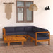 Set mobilier grădină perne, gri închis, 6 piese, lemn acacia - WALTI WALTI