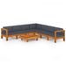 Set mobilier grădină perne gri închis, 8 piese, lemn acacia - WALTI WALTI