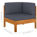 Set mobilier grădină perne gri închis, 9 piese, lemn acacia - WALTI WALTI