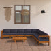 Set mobilier grădină perne gri închis, 9 piese, lemn acacia - WALTI WALTI