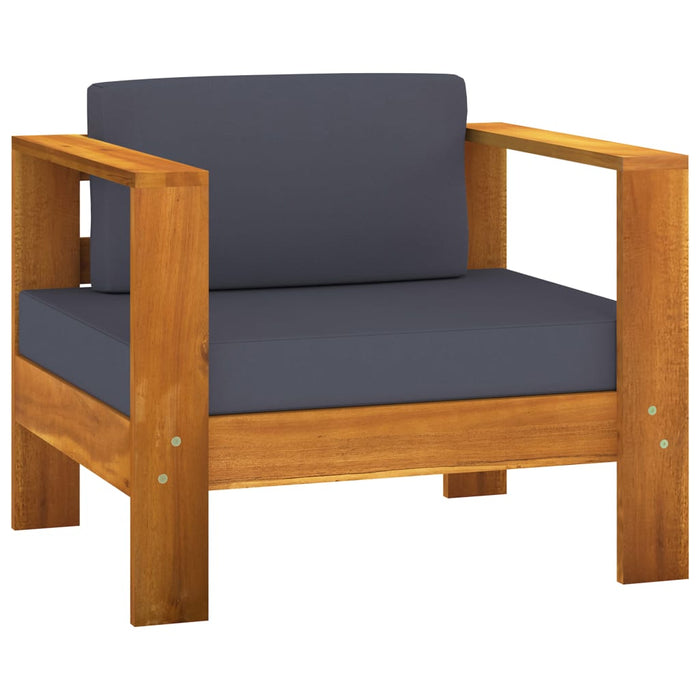 Set mobilier grădină perne gri închis, 10 piese, lemn acacia - WALTI WALTI