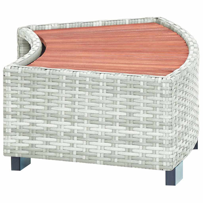 Treaptă pentru spa, gri deschis, 92 x 45 x 25 cm, poliratan WALTI