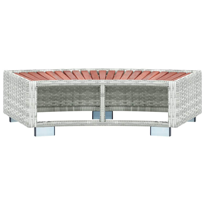Treaptă pentru spa, gri deschis, 92 x 45 x 25 cm, poliratan WALTI