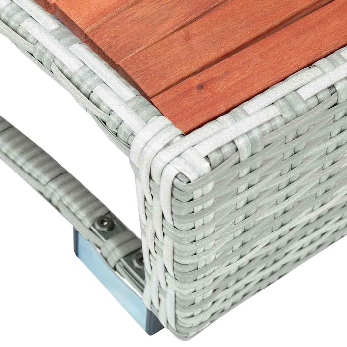 Treaptă pentru spa, gri deschis, 92 x 45 x 25 cm, poliratan WALTI