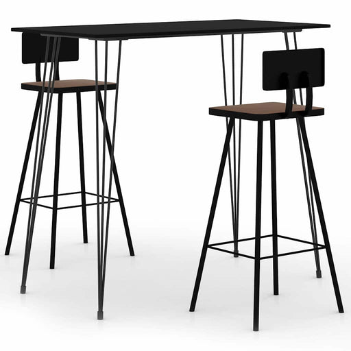 Set mobilier de bar, 3 piese, negru - WALTI WALTI