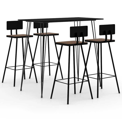 Set mobilier de bar, 5 piese, negru - WALTI WALTI