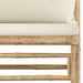 Set mobilier de grădină, cu perne alb crem, 4 piese, bambus - WALTI WALTI