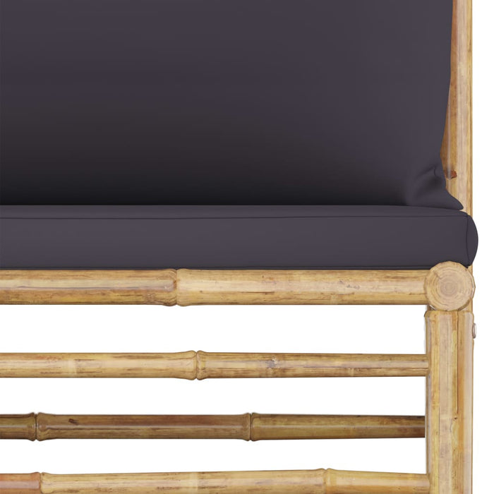 Set mobilier de grădină cu perne gri închis, 5 piese, bambus - WALTI WALTI
