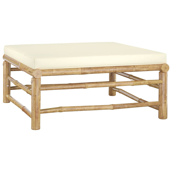 Set mobilier de grădină cu perne alb crem, 5 piese, bambus - WALTI WALTI