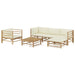 Set mobilier de grădină cu perne alb crem, 6 piese, bambus - WALTI WALTI