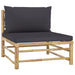 Set mobilier de grădină cu perne gri închis, 6 piese, bambus - WALTI WALTI