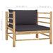 Set mobilier de grădină cu perne gri închis, 7 piese, bambus - WALTI WALTI