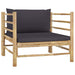 Set mobilier de grădină cu perne gri închis, 7 piese, bambus - WALTI WALTI