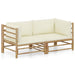 Set mobilier de grădină cu perne alb crem, 2 piese, bambus - WALTI WALTI