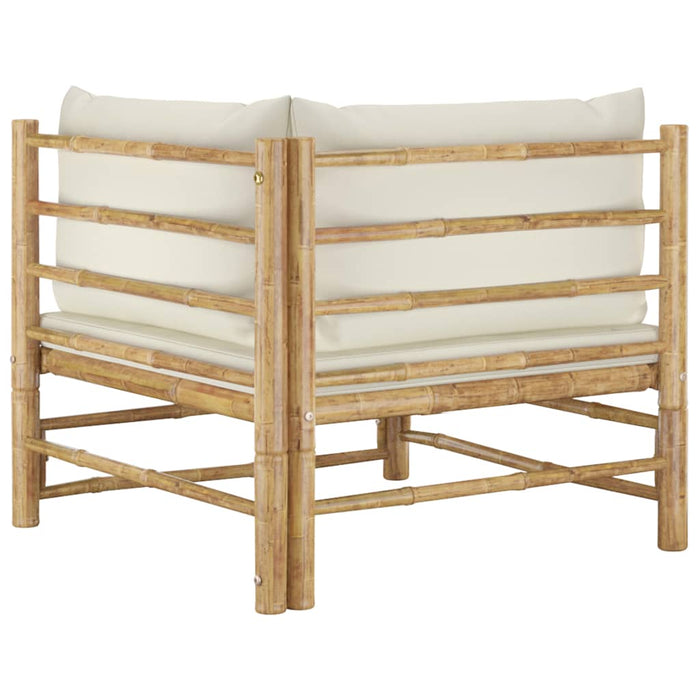Set mobilier de grădină cu perne alb crem, 2 piese, bambus - WALTI WALTI