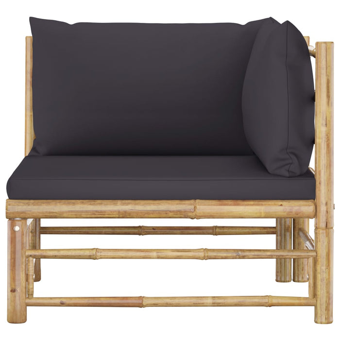 Set mobilier de grădină cu perne gri închis, 2 piese, bambus - WALTI WALTI