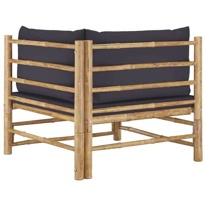 Set mobilier de grădină cu perne gri închis, 2 piese, bambus - WALTI WALTI