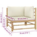 Set mobilier de grădină, cu perne alb crem, 4 piese, bambus - WALTI WALTI