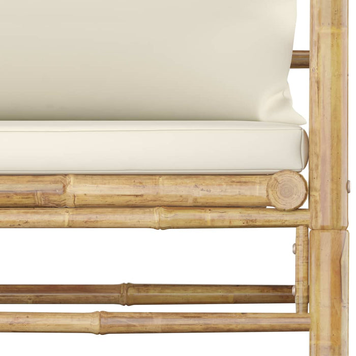Set mobilier de grădină cu perne alb crem, 5 piese, bambus - WALTI WALTI