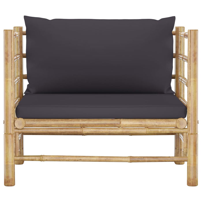 Set mobilier de grădină cu perne gri închis, 5 piese, bambus - WALTI WALTI