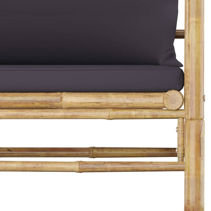 Set mobilier de grădină cu perne gri închis, 7 piese, bambus - WALTI WALTI