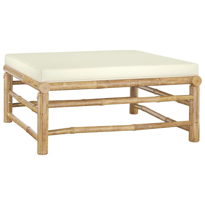Set mobilier de grădină, cu perne alb crem, 8 piese, bambus - WALTI WALTI