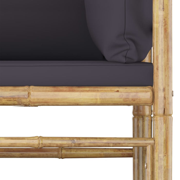 Set mobilier de grădină cu perne gri închis, 10 piese, bambus - WALTI WALTI