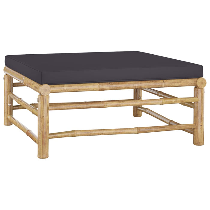 Set mobilier de grădină cu perne gri închis, 10 piese, bambus - WALTI WALTI