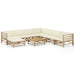 Set mobilier de grădină, cu perne alb crem, 9 piese, bambus - WALTI WALTI