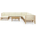 Set mobilier de grădină, cu perne alb crem, 9 piese, bambus - WALTI WALTI