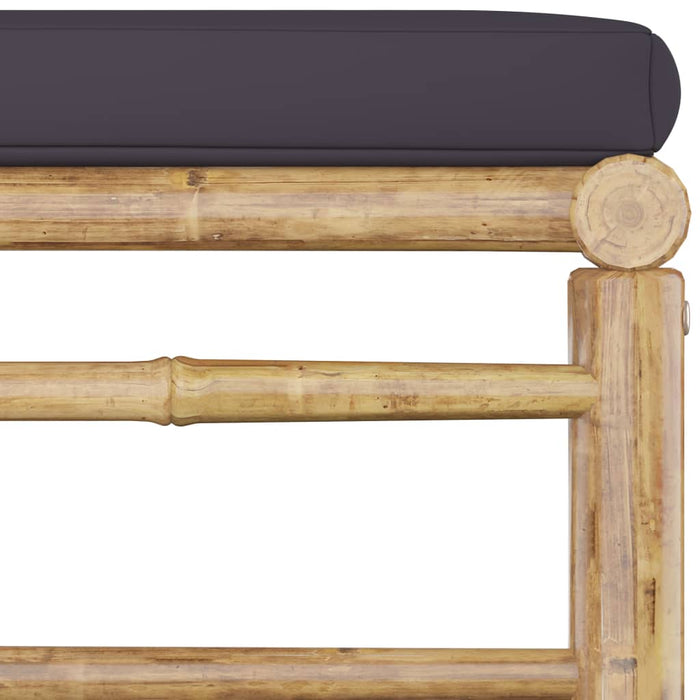 Set mobilier de grădină cu perne gri închis, 9 piese, bambus - WALTI WALTI
