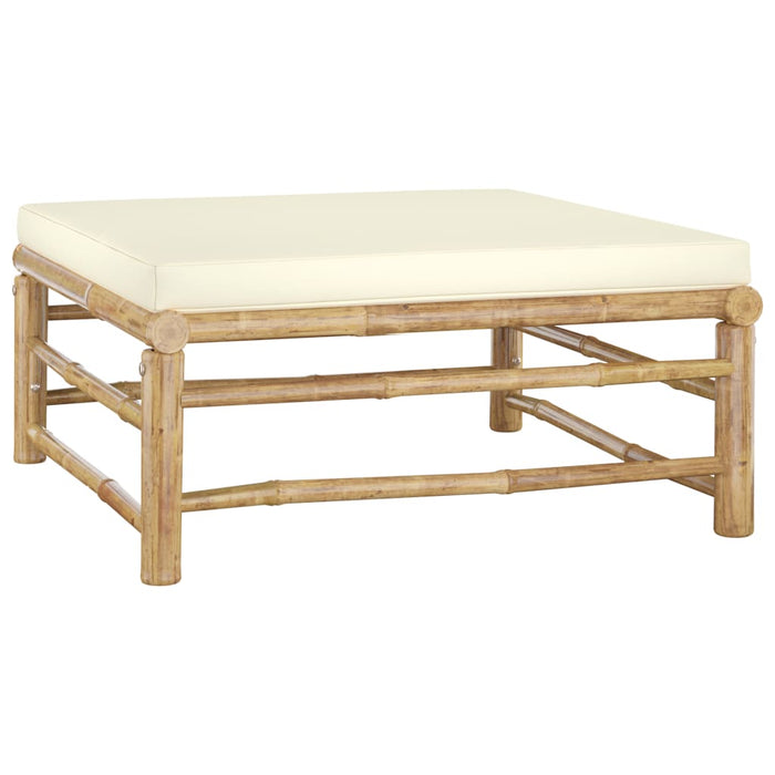 Set mobilier de grădină cu perne alb crem, 7 piese, bambus - WALTI WALTI
