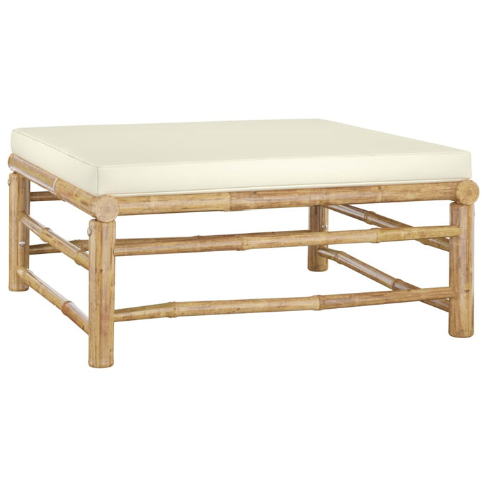 Set mobilier de grădină cu perne alb crem, 6 piese, bambus - WALTI WALTI