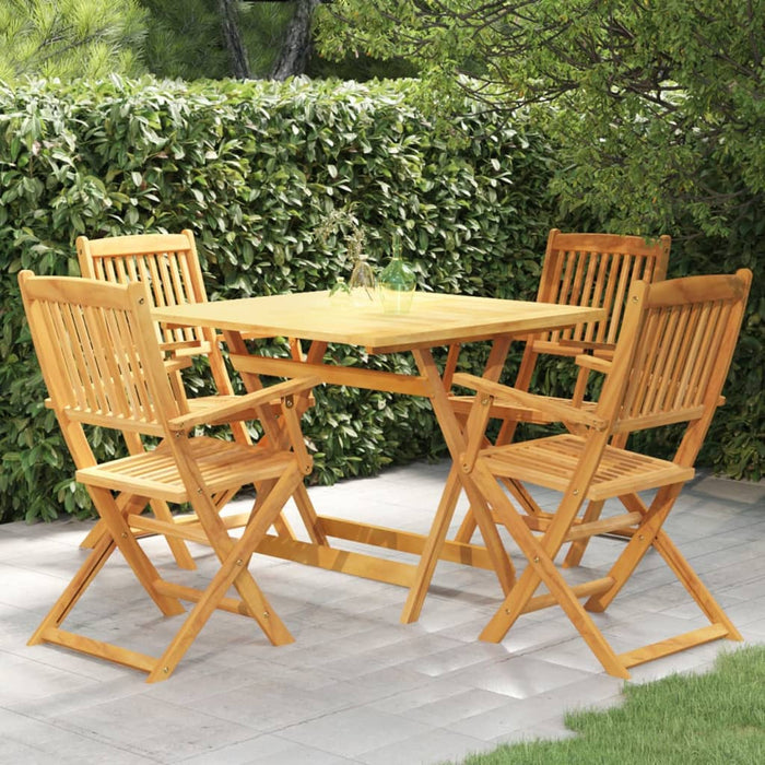 Set mobilier grădină, pliabil, 5 piese, lemn masiv acacia WALTI