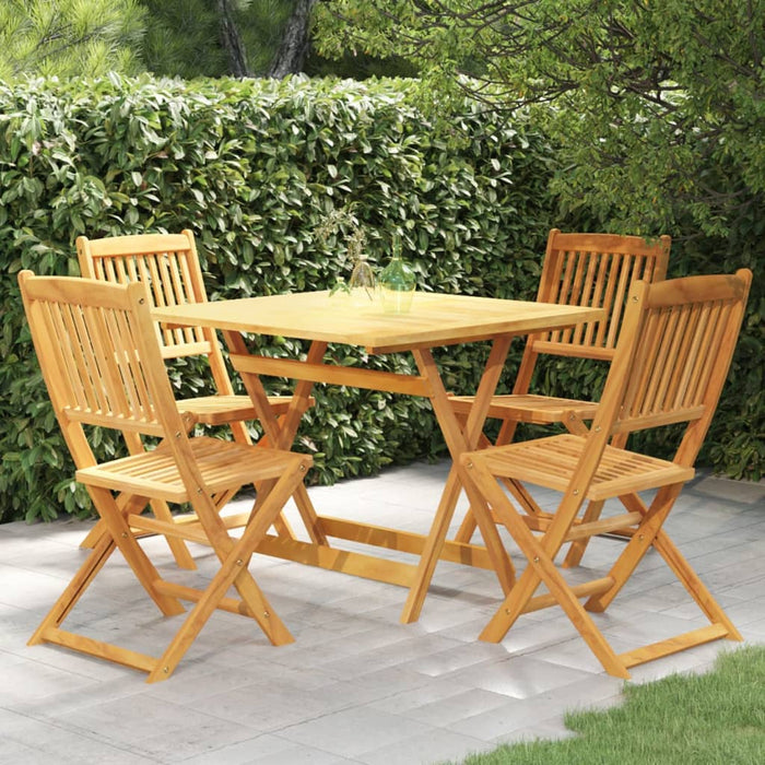 Set mobilier grădină, pliabil, 5 piese, lemn masiv acacia WALTI