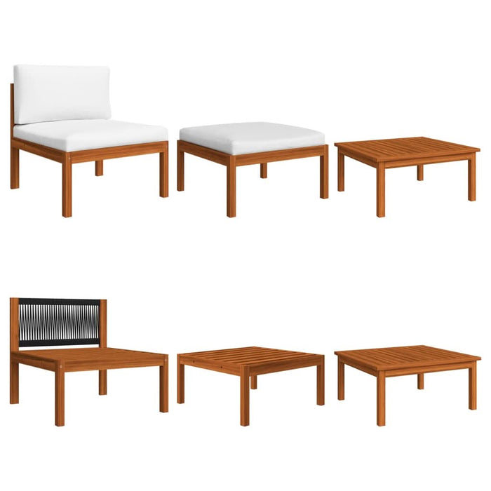 Set mobilier de grădină cu perne, 3 piese, lemn masiv de acacia - WALTI WALTI